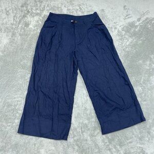 Me By Jennie Garth Womens Wide-Leg Navy Pants Size 12 Lyocell Blend a0368